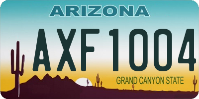 AZ license plate AXF1004