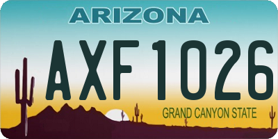 AZ license plate AXF1026