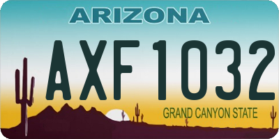 AZ license plate AXF1032