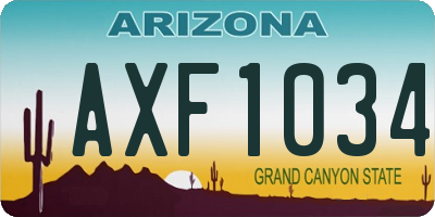 AZ license plate AXF1034