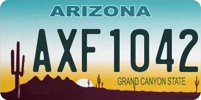 AZ license plate AXF1042