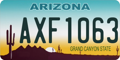 AZ license plate AXF1063