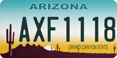 AZ license plate AXF1118