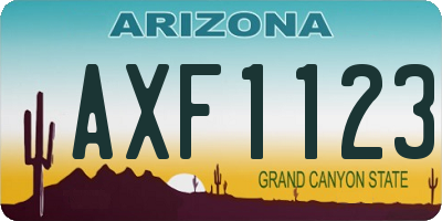 AZ license plate AXF1123