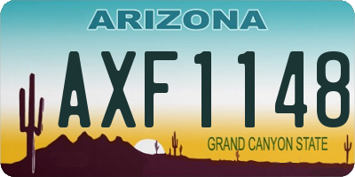 AZ license plate AXF1148