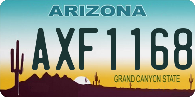 AZ license plate AXF1168