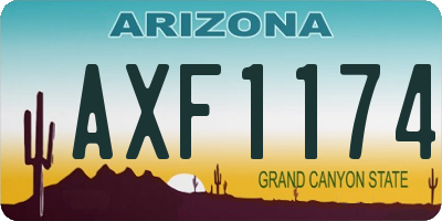 AZ license plate AXF1174