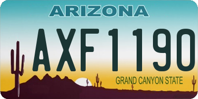 AZ license plate AXF1190