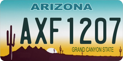 AZ license plate AXF1207