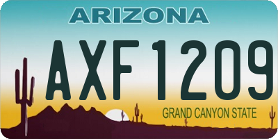 AZ license plate AXF1209