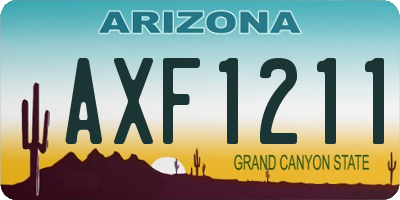 AZ license plate AXF1211
