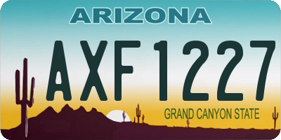 AZ license plate AXF1227