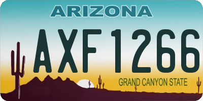 AZ license plate AXF1266