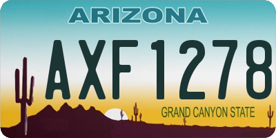 AZ license plate AXF1278