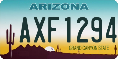 AZ license plate AXF1294