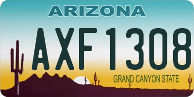 AZ license plate AXF1308
