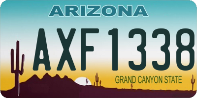 AZ license plate AXF1338