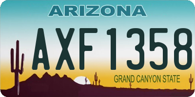 AZ license plate AXF1358