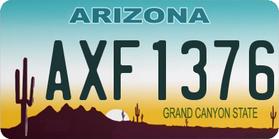 AZ license plate AXF1376