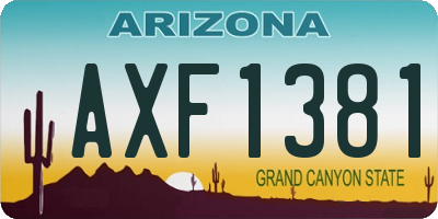 AZ license plate AXF1381