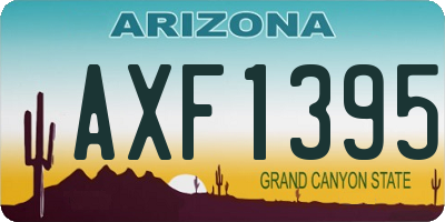 AZ license plate AXF1395