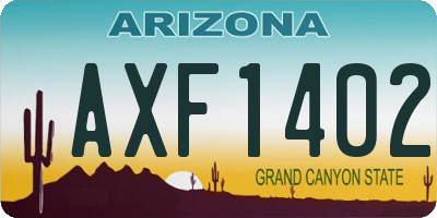 AZ license plate AXF1402