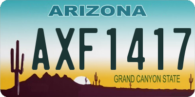 AZ license plate AXF1417
