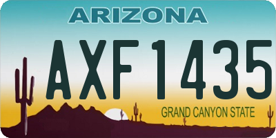 AZ license plate AXF1435