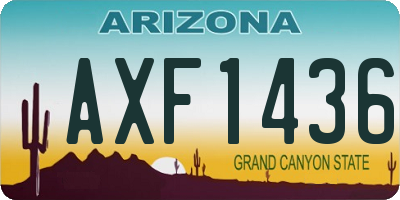 AZ license plate AXF1436