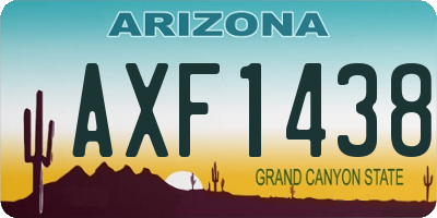 AZ license plate AXF1438