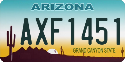 AZ license plate AXF1451