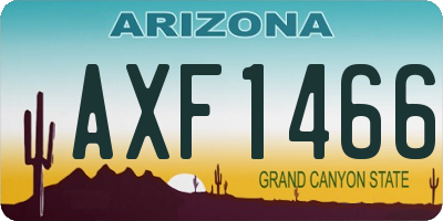 AZ license plate AXF1466