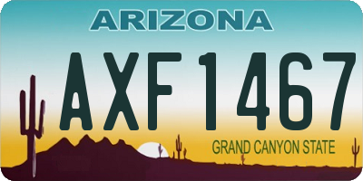 AZ license plate AXF1467