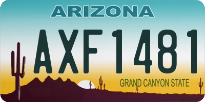 AZ license plate AXF1481