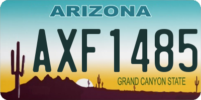 AZ license plate AXF1485