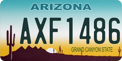 AZ license plate AXF1486