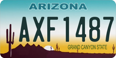 AZ license plate AXF1487