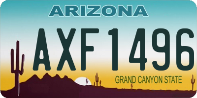 AZ license plate AXF1496