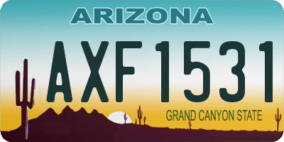 AZ license plate AXF1531