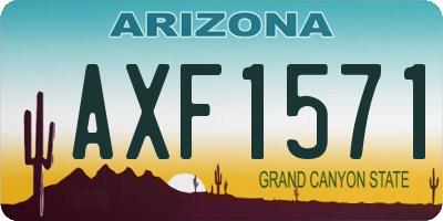 AZ license plate AXF1571