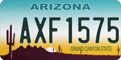 AZ license plate AXF1575