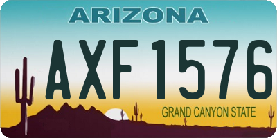 AZ license plate AXF1576