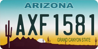 AZ license plate AXF1581