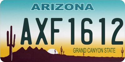 AZ license plate AXF1612