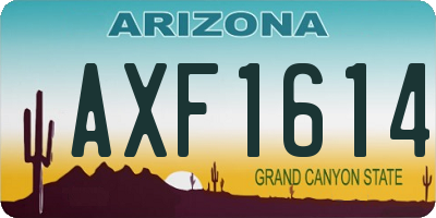 AZ license plate AXF1614