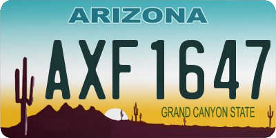 AZ license plate AXF1647