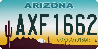 AZ license plate AXF1662