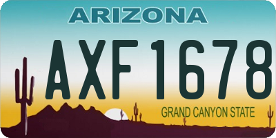 AZ license plate AXF1678