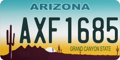 AZ license plate AXF1685