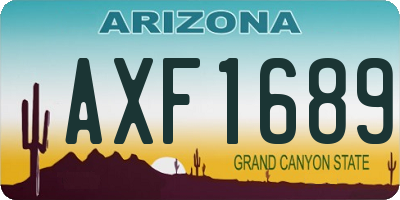 AZ license plate AXF1689